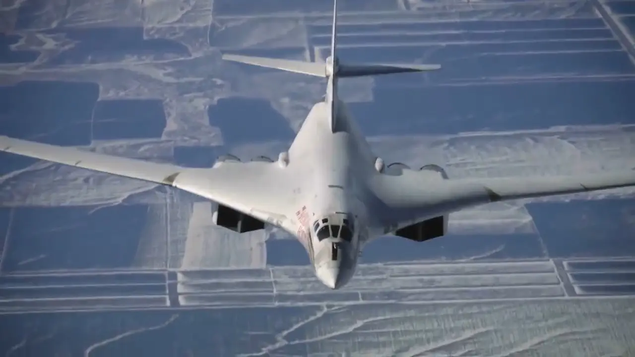 Russian Bomber Tu-160M Aerial Refueling Exercise