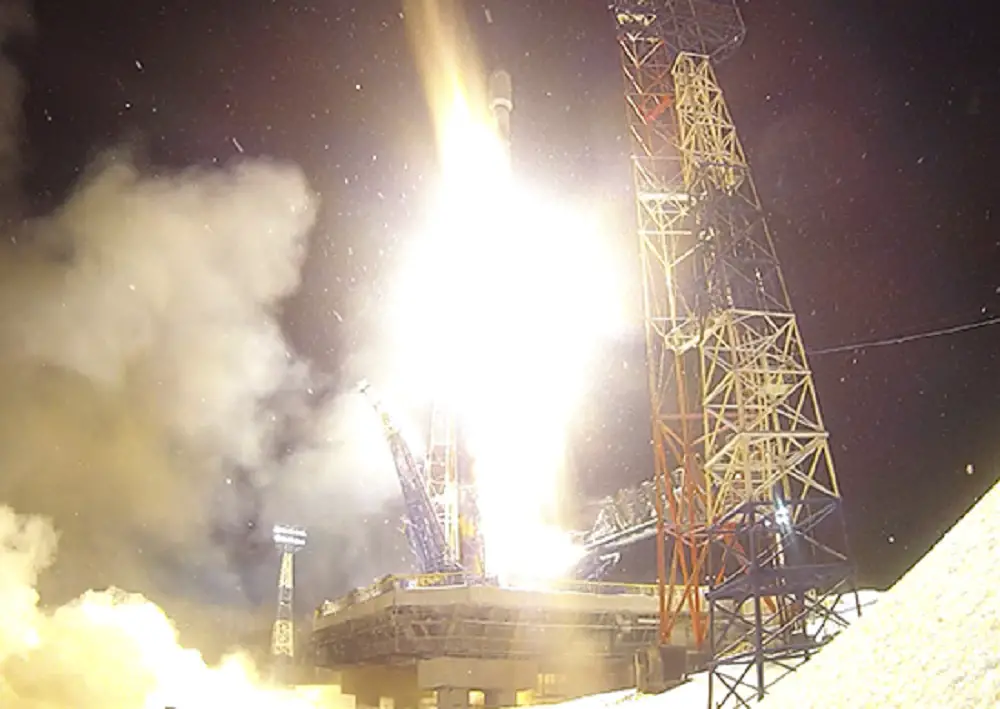 Russian Soyuz-2.1b Carrier Rocket Launches Glonass-M Satellite