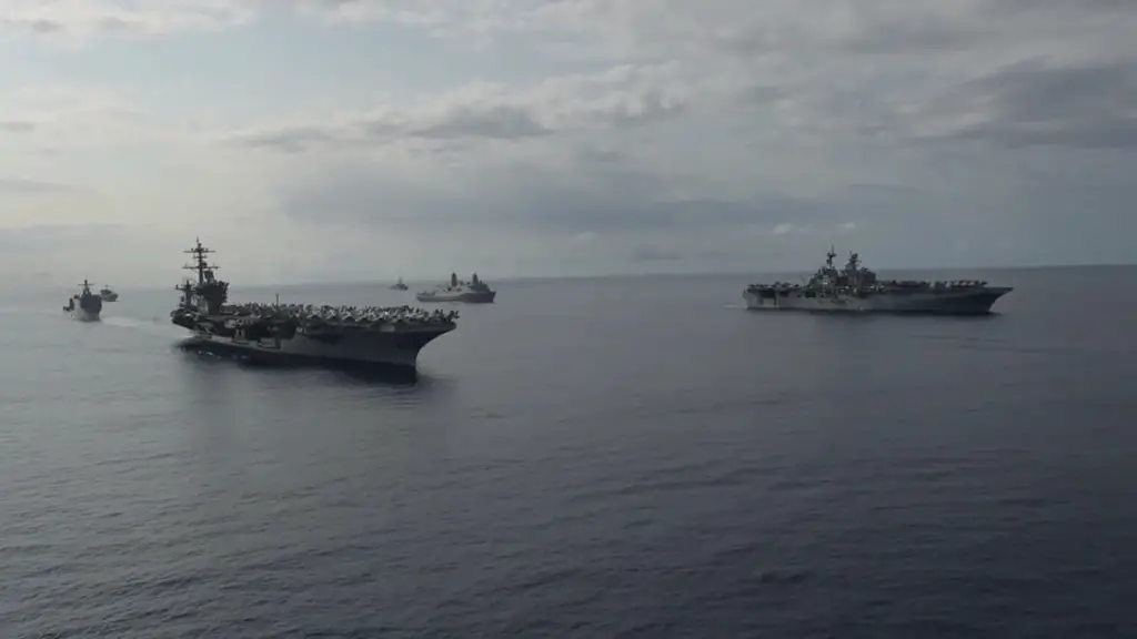 Theodore Roosevelt CSG and America ESG transit the Philippine Sea During Expeditionary Strike Force Operations