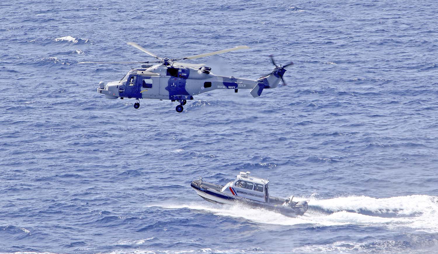 Wildcat helicopter carry out recce sorties over Bermuda