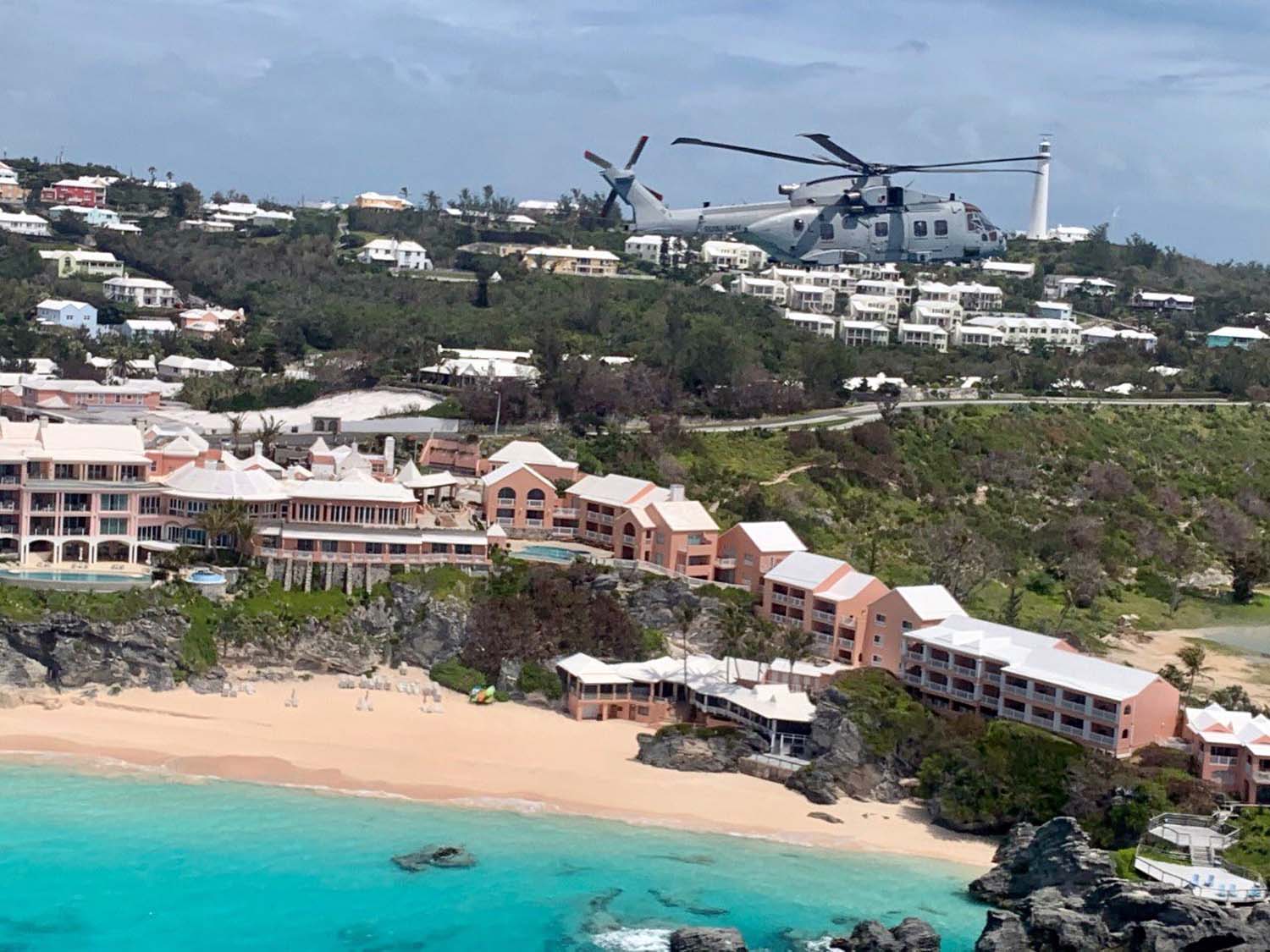 Commando Merlin helicopter carry out recce sorties over Bermuda