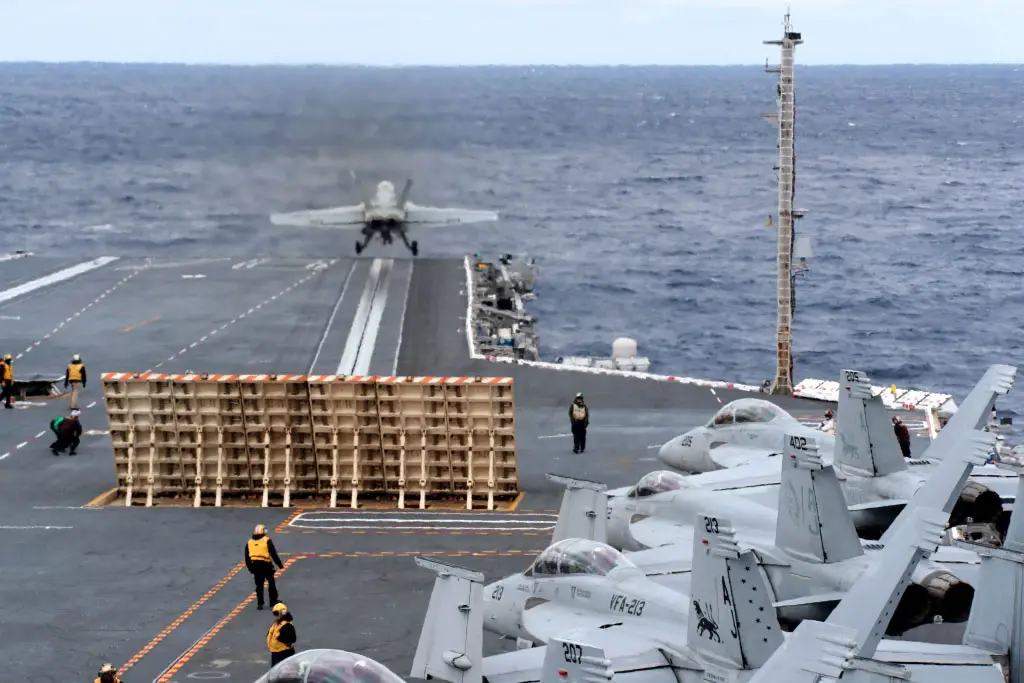 The EMALS electromagnetic catapults, and the related advanced Arresting Gear system, have delayed the operational availability of the first-of-class USS Ford, so the certification of its flight deck is a substantial milestone for the ship. (US Navy photo)