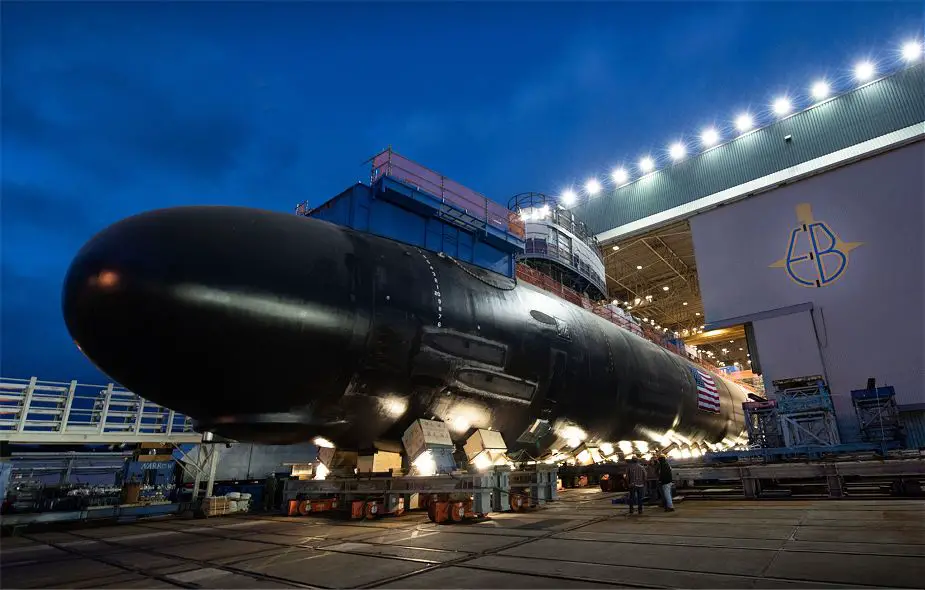 General Dynamics Electric Boat Rolls Out US Navy USS Oregon (SSN-793) Attack Submarine