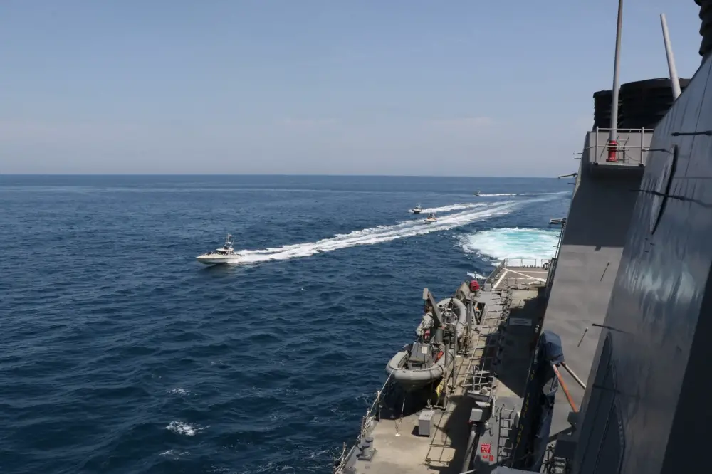 Iranian Navy Vessels Conduct Dangerous Approaches with U.S. Naval Forces in Arabian Gulf