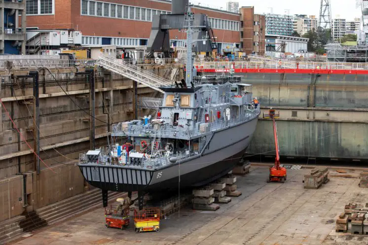 Royal Australian Navy HMAS Gascoyne Minehunter Undergoes Refit