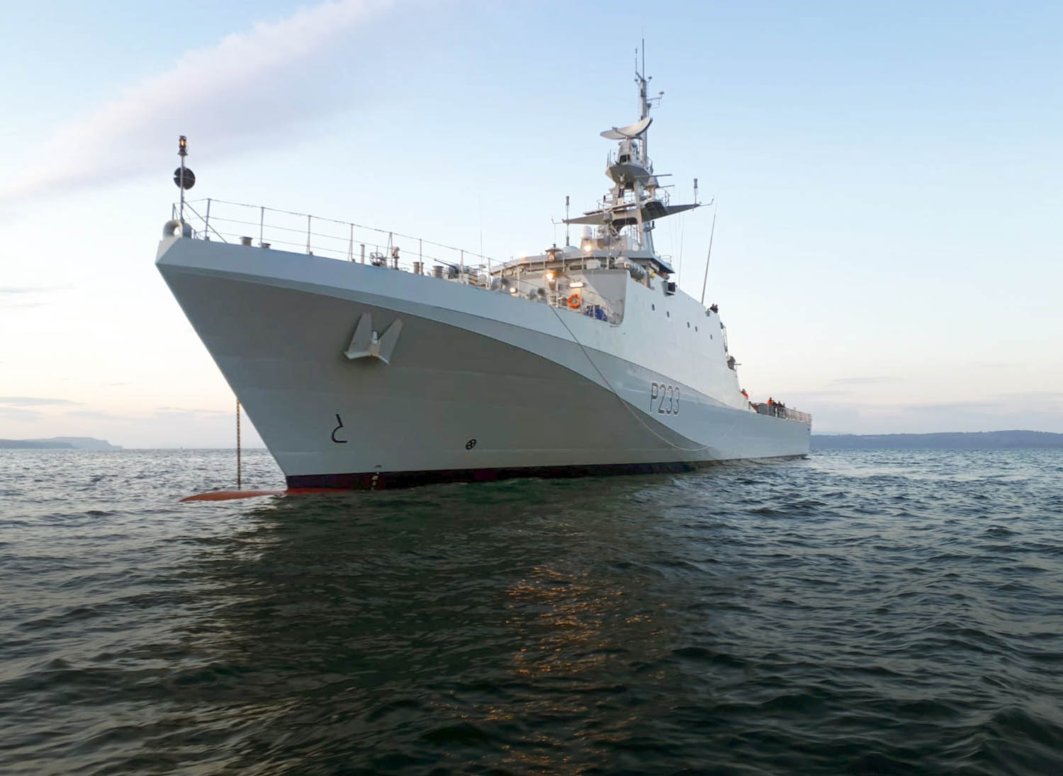 Royal Navy HMS Tamar Offshore Patrol Vessel Makes Her Portsmouth Debut