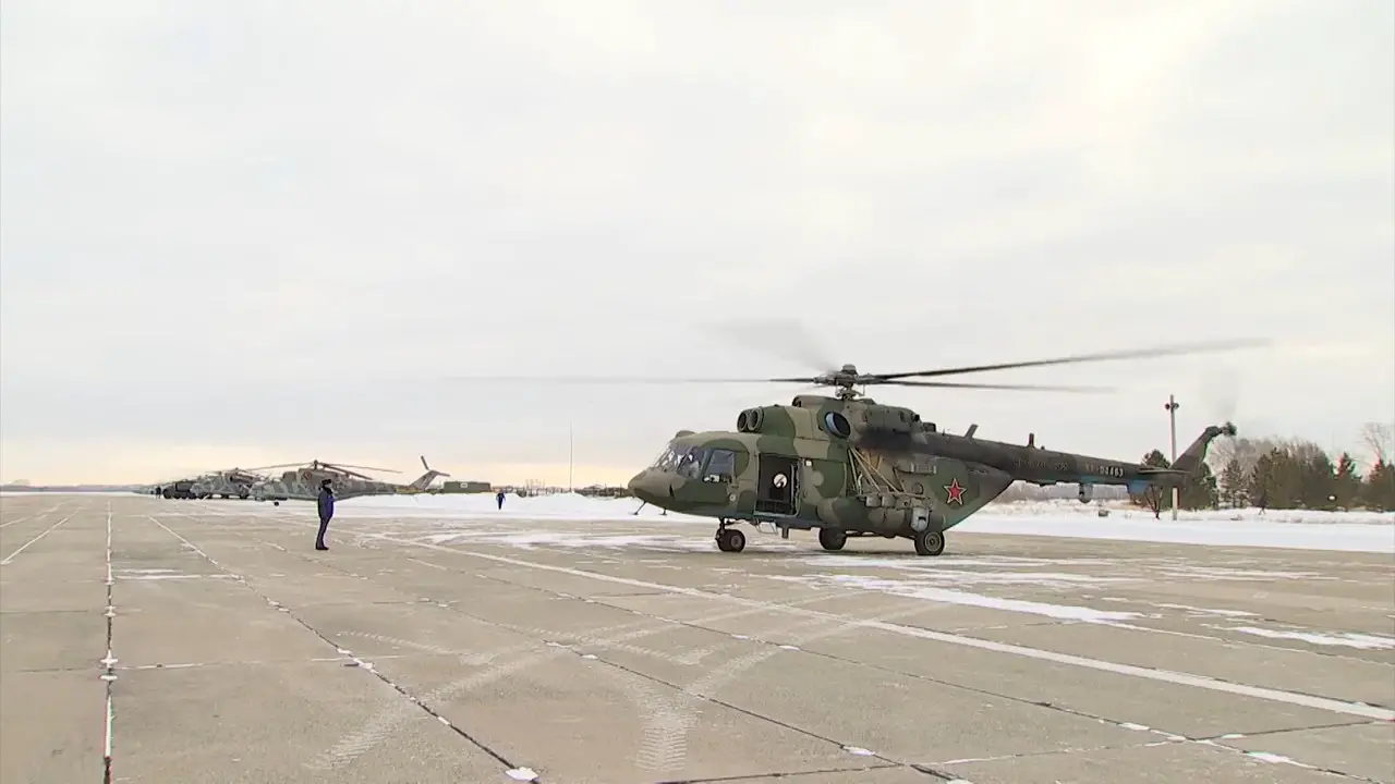 Russian Army Aviation Flight Tactical Exercisein the Urals