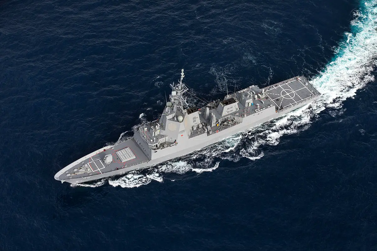 Royal Australian Navy HMAS Sydney Air Warfare Destroyer Commissions at Sea