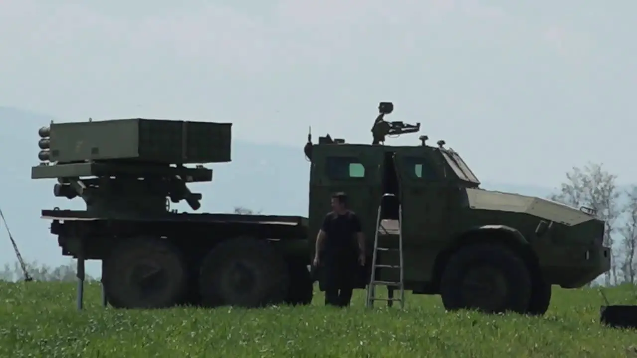 Serbian Army Modernized Oganj 122mm Multiple Launch Rocket System