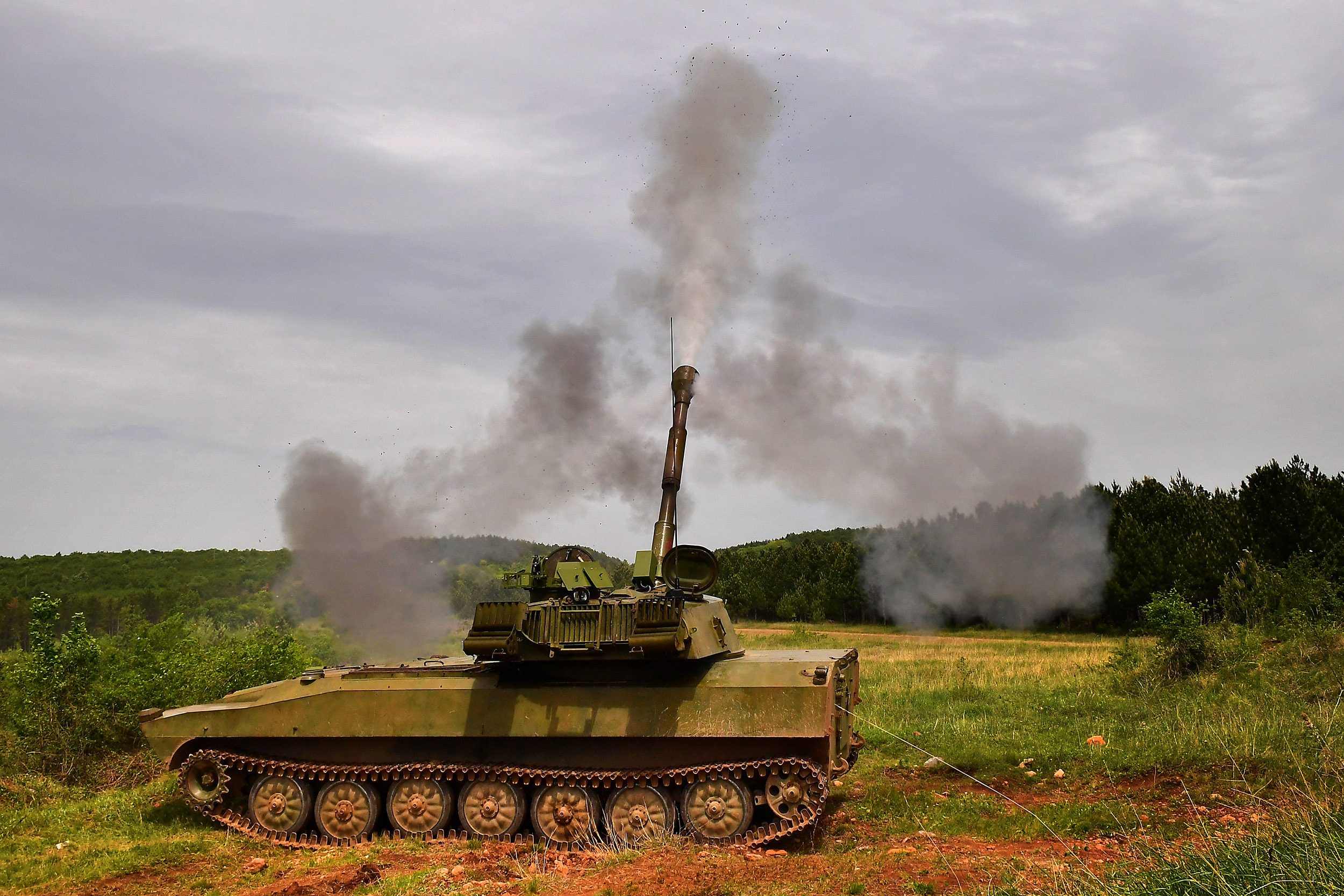Serbian Army Test-Fires Modernized Gvozdika Self-Propelled Howitzer