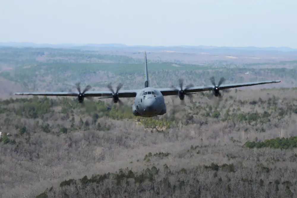 US Air Force Reserve Unit Launches C-130J Four-Ship Formation