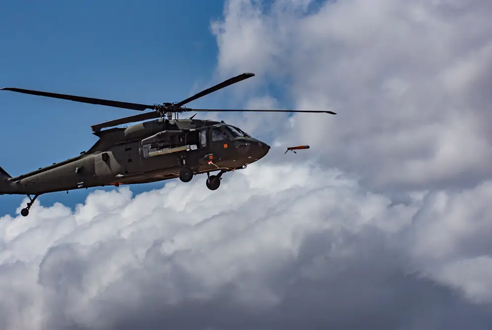 US Army UH-60 Black Hawk Demos Forward Air Launch of ALTIUS 600 UAV