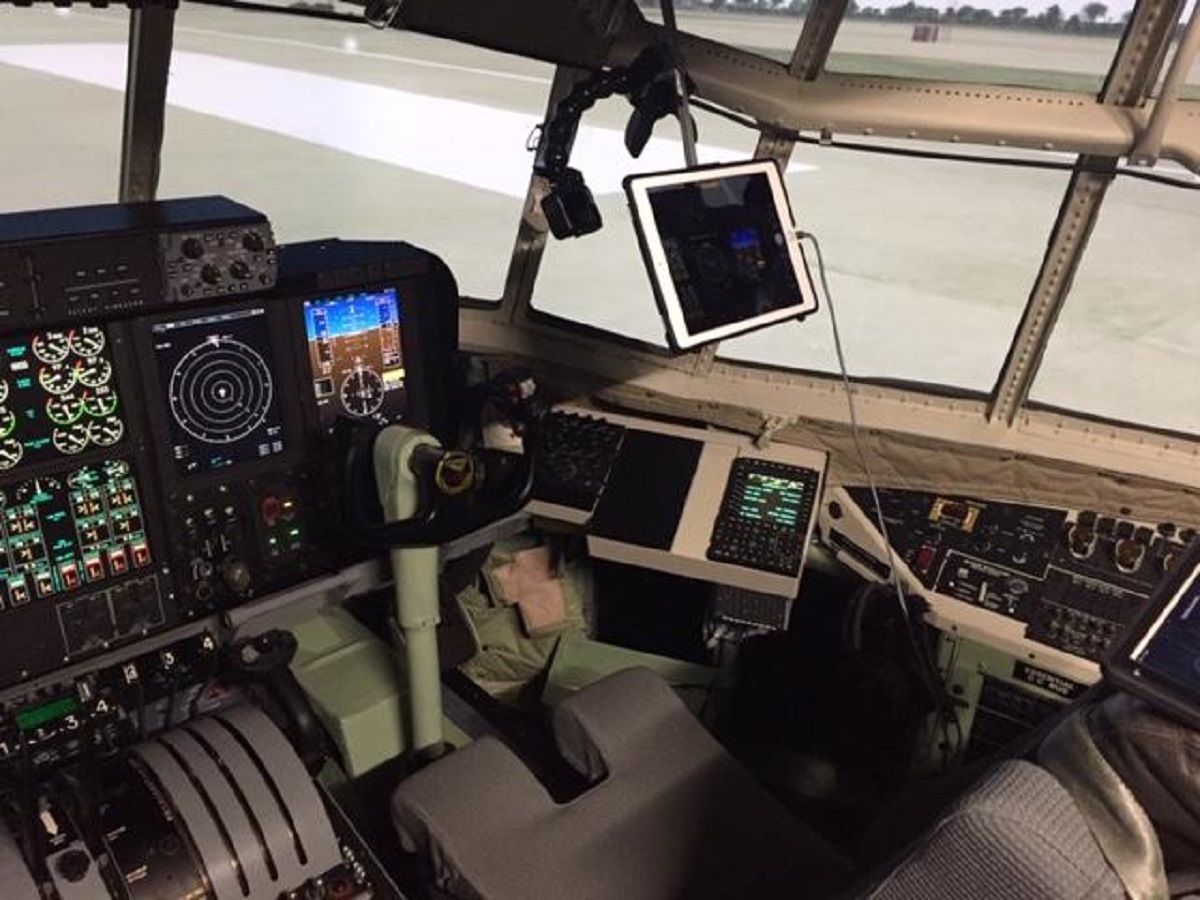 The view from one of the GoPro cameras installed in the C-130T Avionics Obsolescence Upgrade Operational Flight Trainer. The cameras allowed remote observation of live software tests by engineers in Maryland, New York, North Carolina, and Texas over a two-day period. (U.S. Navy photo)