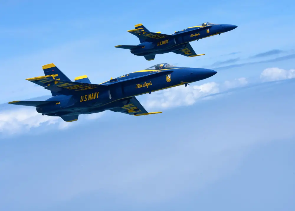 The Blue Angels demonstration team conducted flyovers over Nashville and Little Rock to honor healthcare workers, and military personnel on the front line of the battle against COVID-19.