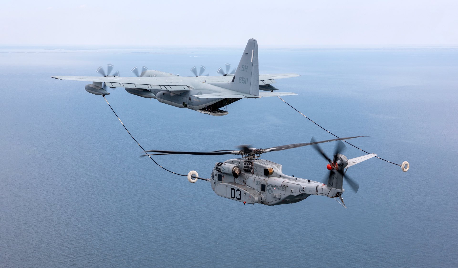 CH-53K Masters the Art of Inflight Refuelling with KC-130J