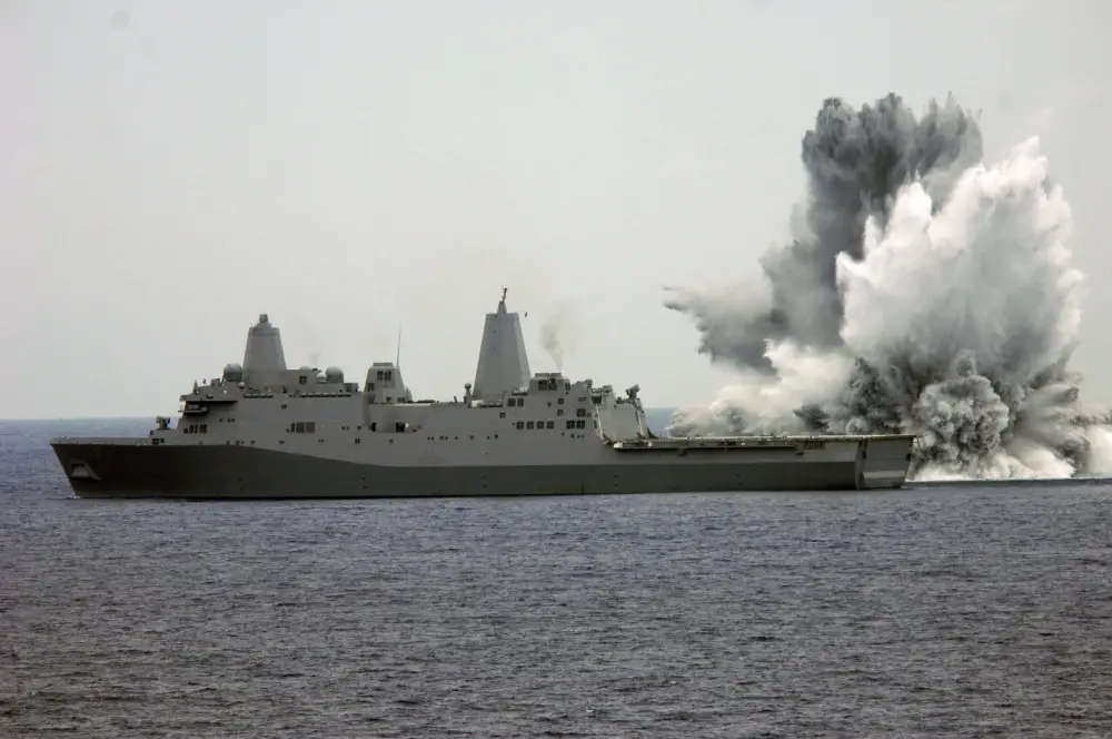 USS Mesa Verde Performs a Shock Test