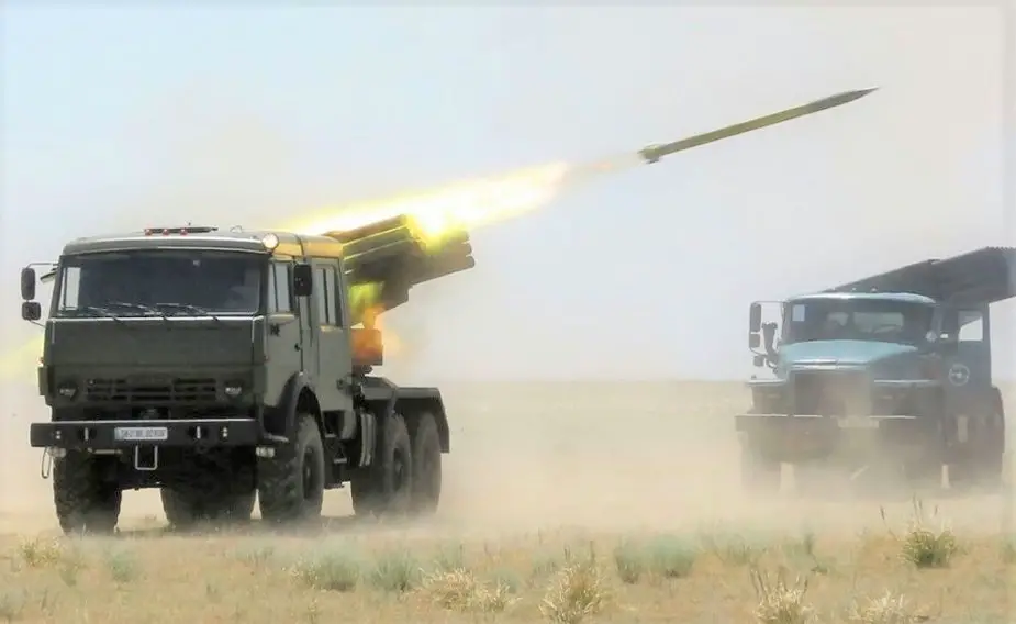 Uzbekistan Army Tests GM-21 MK Sturm Multiple Launch Rocket System