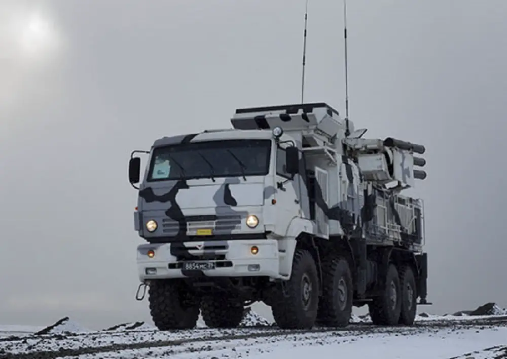 Russian Pantsir S1 Anti-Air-Vehicles Train in Arctic