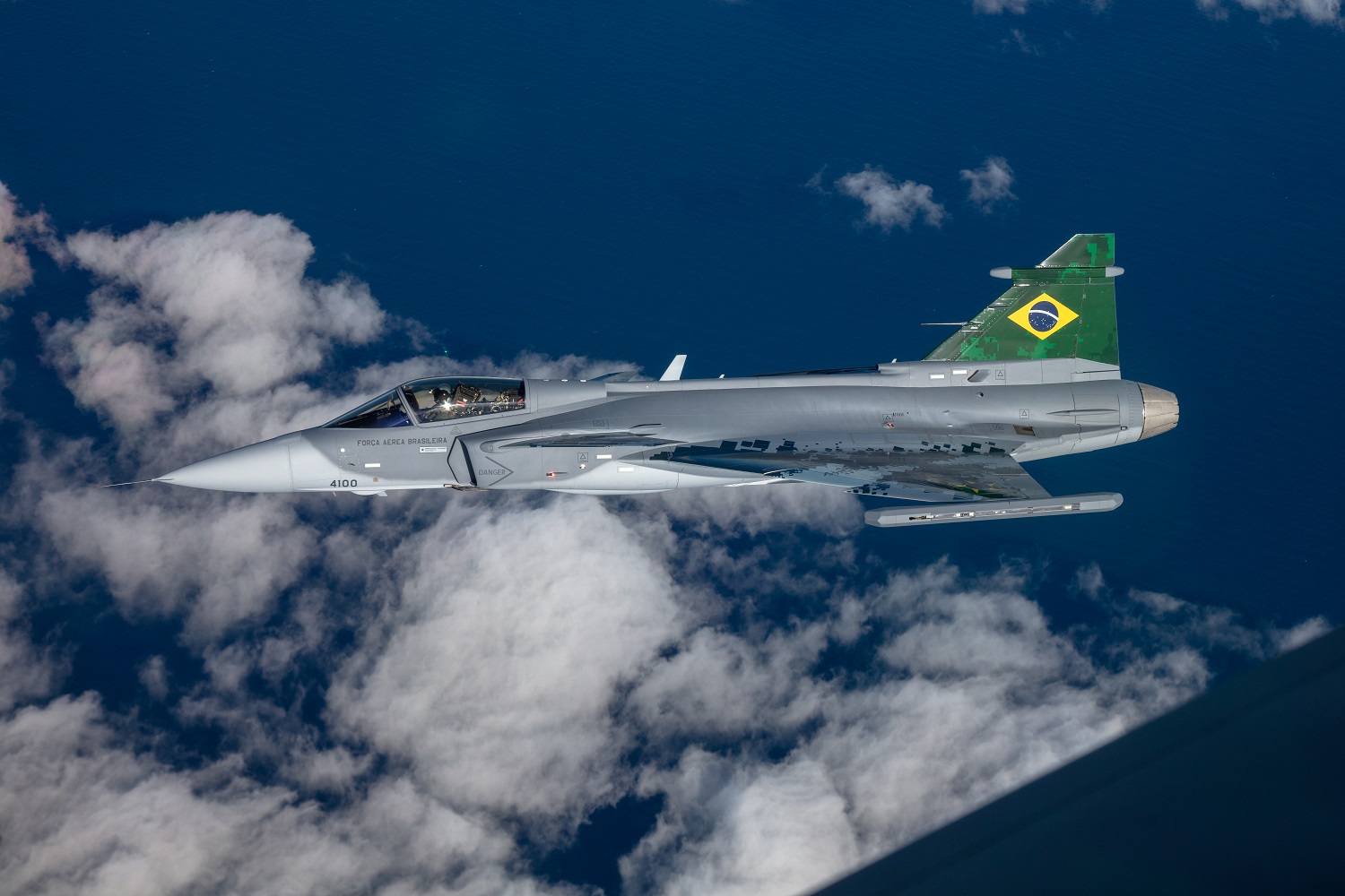 Flight test with the first Brazilian Gripen E fighter aircraft