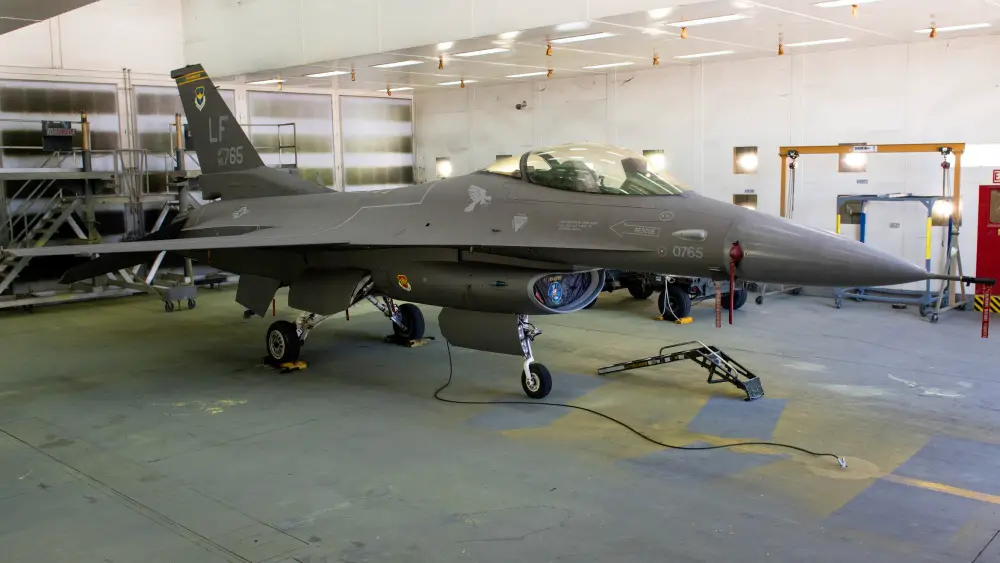 US Air Force 310th Fighter Squadron Changes F-16 Paint Scheme to Single Color
