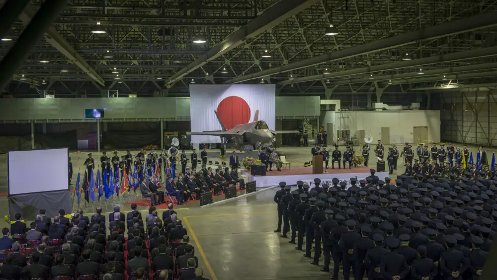 The F-35A is the second assembled at Mitsubishi's facility in Nagoya, Japan. Regional leaders from Misawa City and Aomori Prefecture also attended the ceremony.