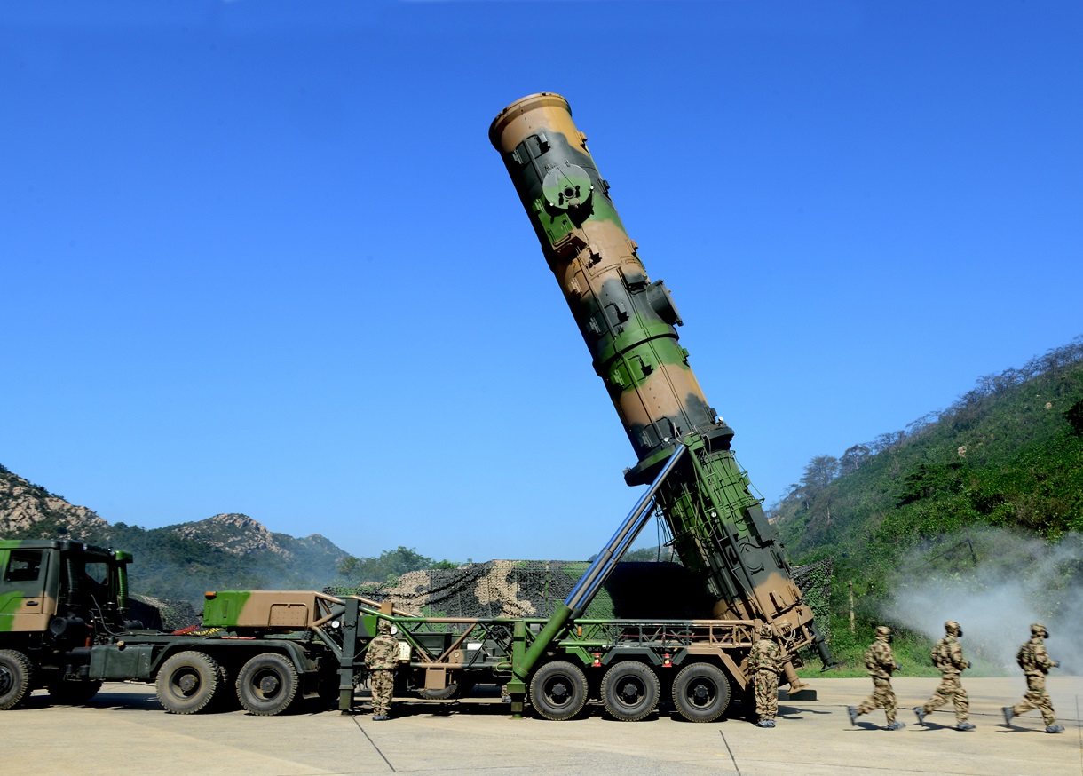 Chinese People's Liberation Army Rocket Force Dong-Feng 21 DF-21 Medium-Range Ballistic Missile