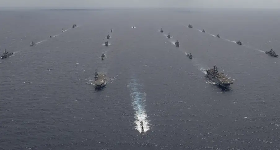 Ships Participating in RIMPAC 2020 Conduct a Group Sail Off the Coast of Hawaii