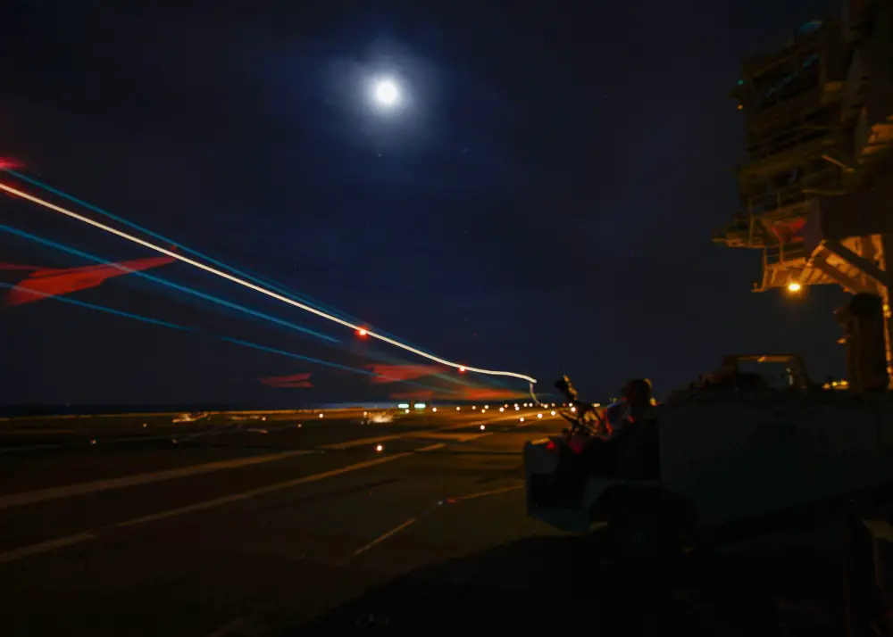 US Navy Gerald R. Ford Aircraft Carrier Conducts First Air Intercept Control Event