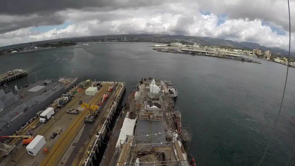 USS Hopper (DDG-70) Undocking Time-Lapse From Pearl Harbor Naval Shipyard