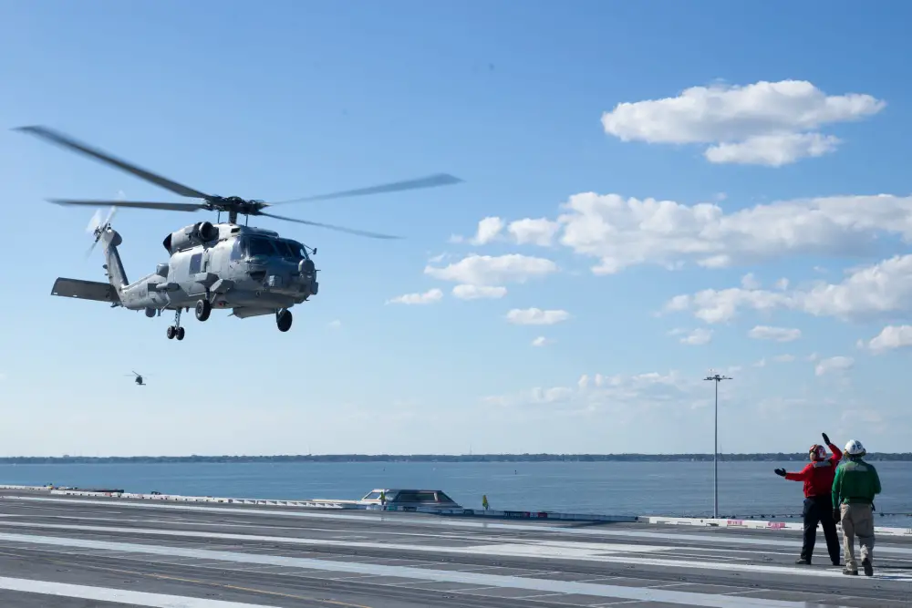 An MH-60R Sea Hawk attached to the â€œSpartans