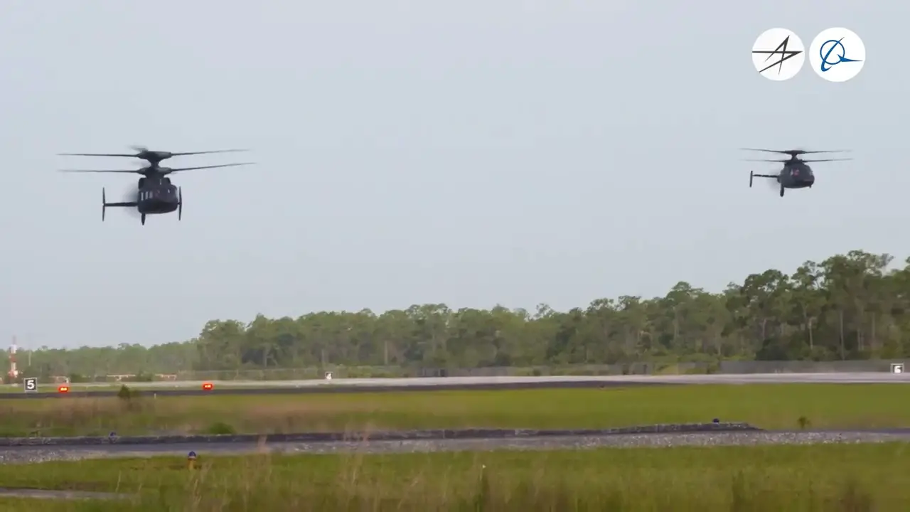 RAIDER and DEFIANT Military Helicopters Formation Flight