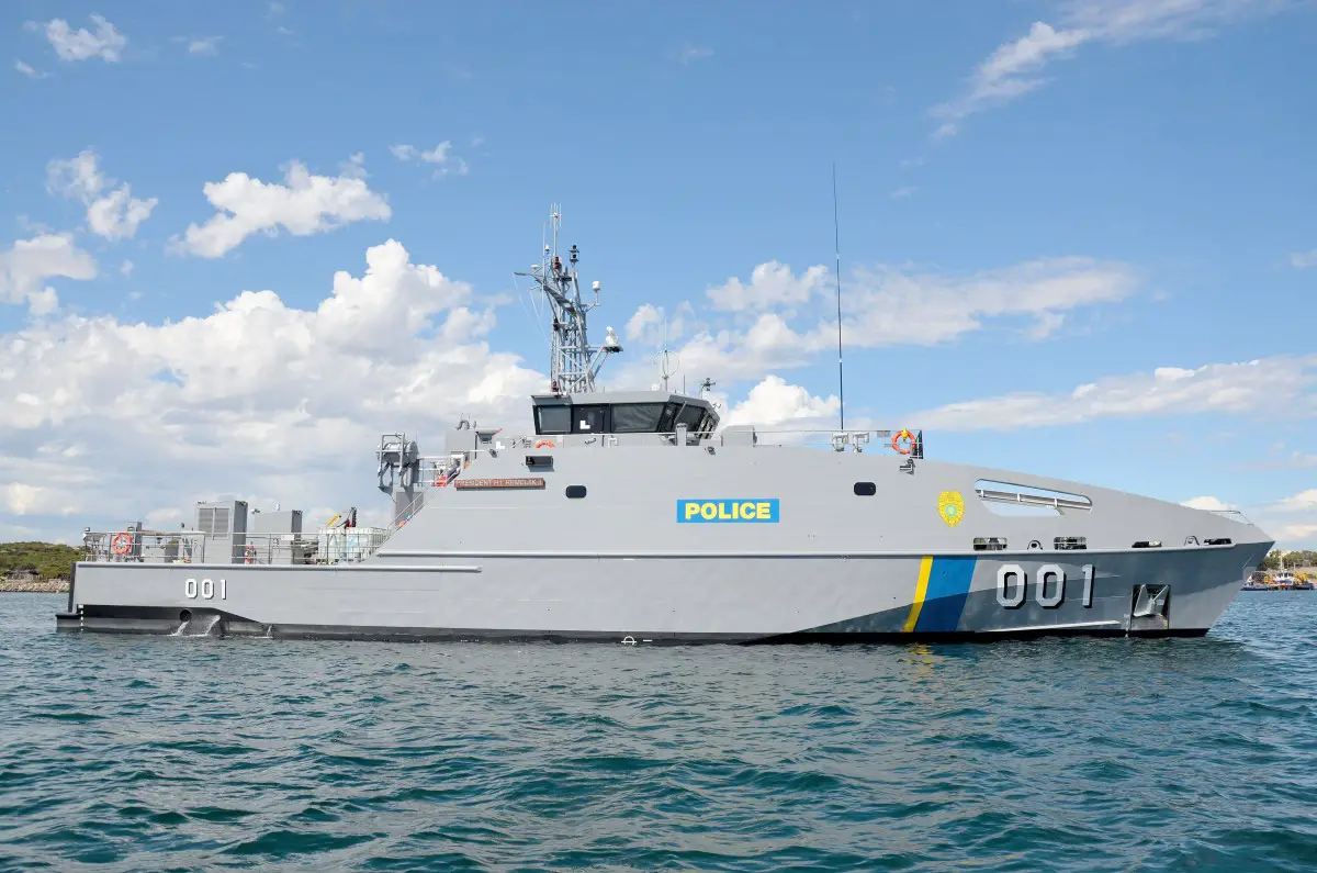 The PSS President Hi.I Remeliik II is a 39.5 metre Guardian Class Patrol Boat, designed and constructed by Austal Australia. (Image: Austal)