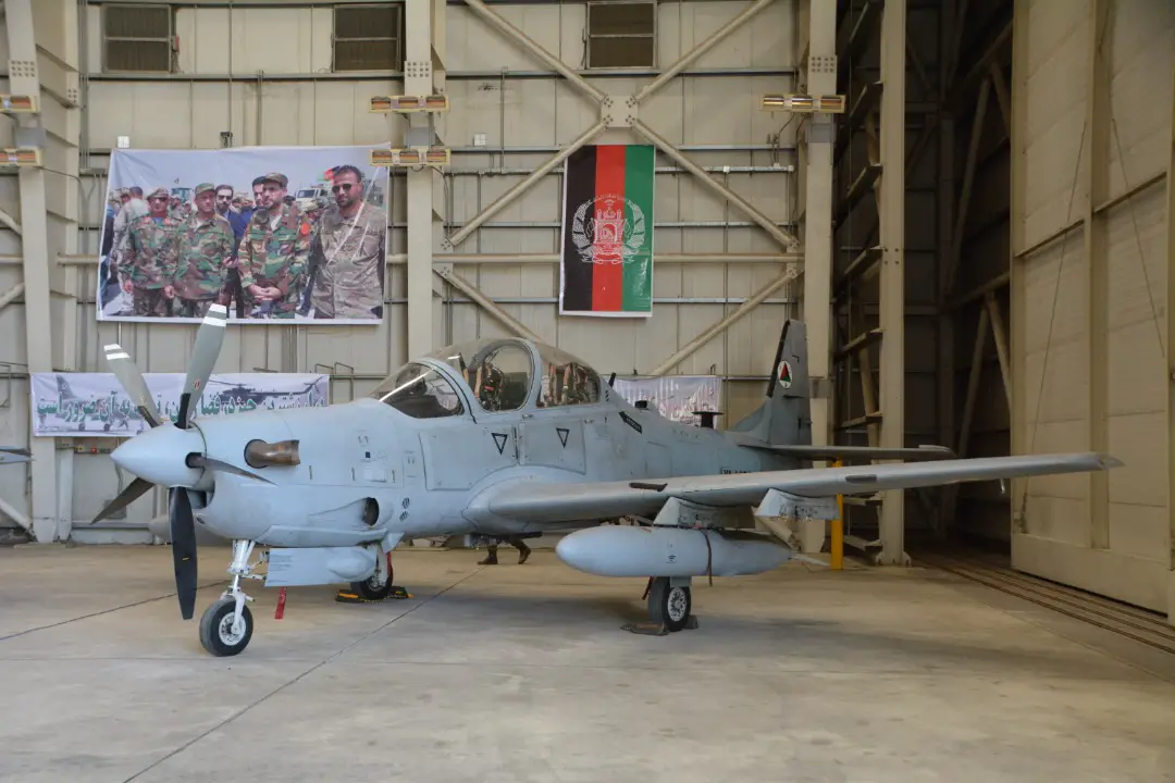 The United States, as a contributing nation to the NATO-led Resolute Support Mission, transfers four A-29 Super Tocano aircraft to the Afghan Air Force, during a ceremony in Kabul
