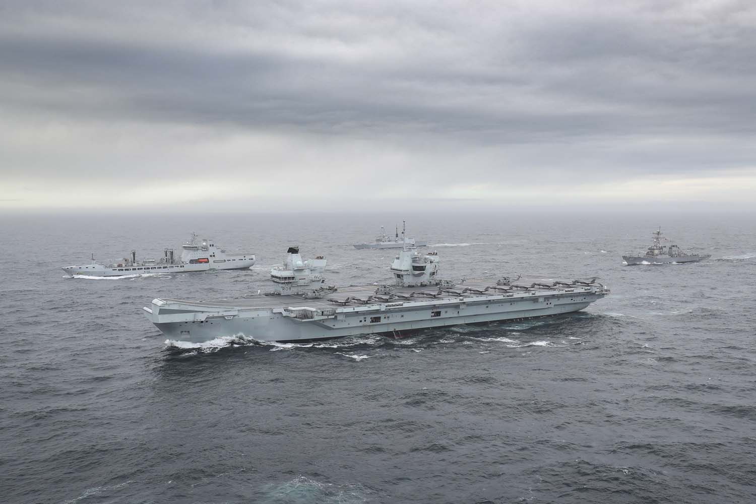 Royal Navy Carrier Strike Group Assembles for the First Time