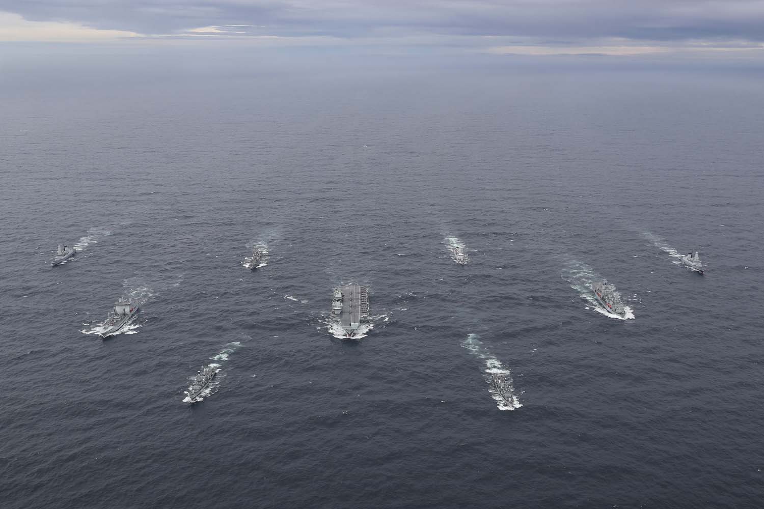 Royal Navy Carrier Strike Group Assembles for the First Time
