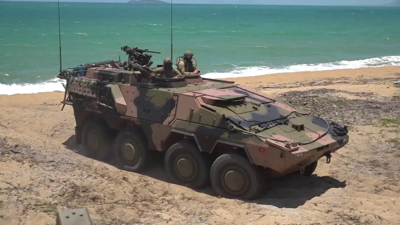 Australian Army's Boxer Combat Reconnaissance Vehicle Takes on the Beach