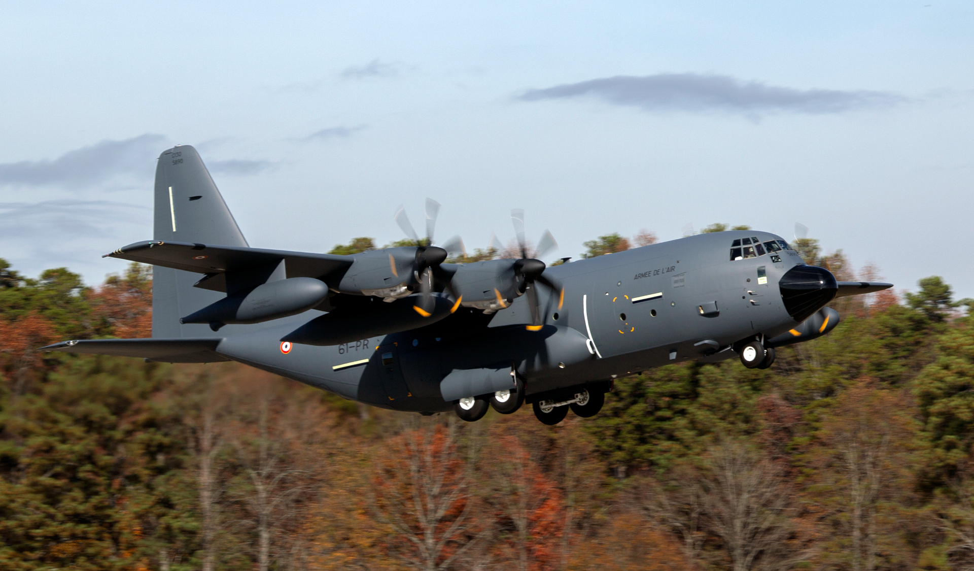 France’s second KC-130J Super Hercules aerial refueler takes off from Lockheed Martin’s facility in Marietta, Georgia, upon delivery in 2019. (Photo by Lockheed Martin)