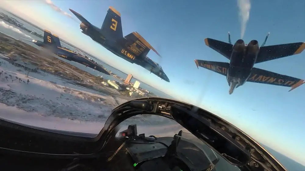 The U.S. Navy Flight Demonstration Squadron, the Blue Angels, conducted a final flight on the F/A-18 A/B/C/D 
