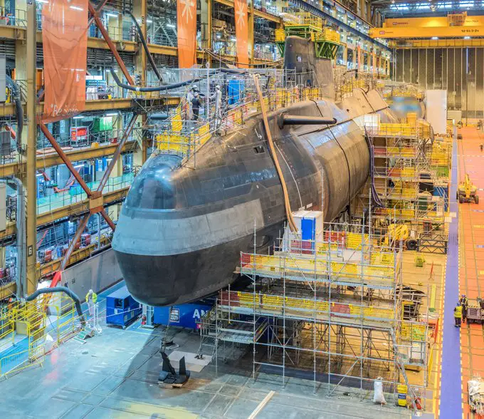Rare picture of the fifth Astute-class submarine being built in Barrow, Cumbria