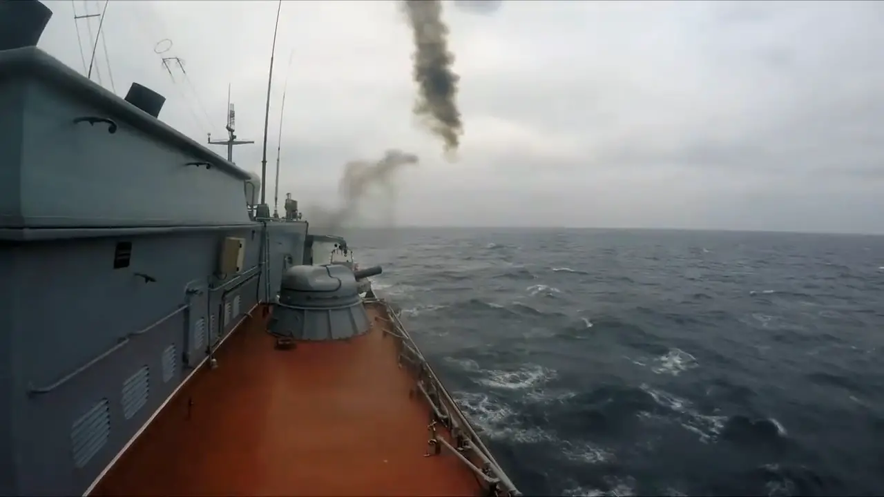 Russian Baltic Fleet Gremyashchiy Corvette Complete Counter-Air Defence Training