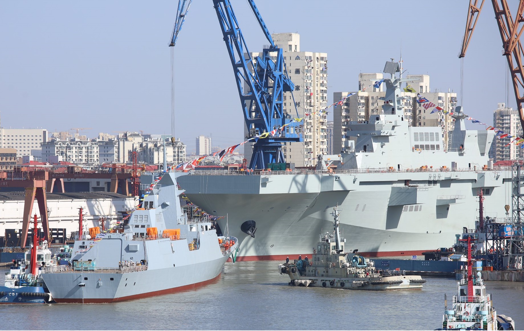Chinese People's Liberation Army Navy Launches 3rd Type 075 Landing Helicopter Dock