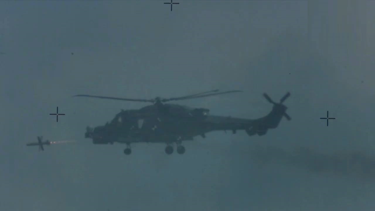Republic of Korea Navy AW-159 Wildcat Helicopter Conducts Live Firing of Spike NLOS Missile