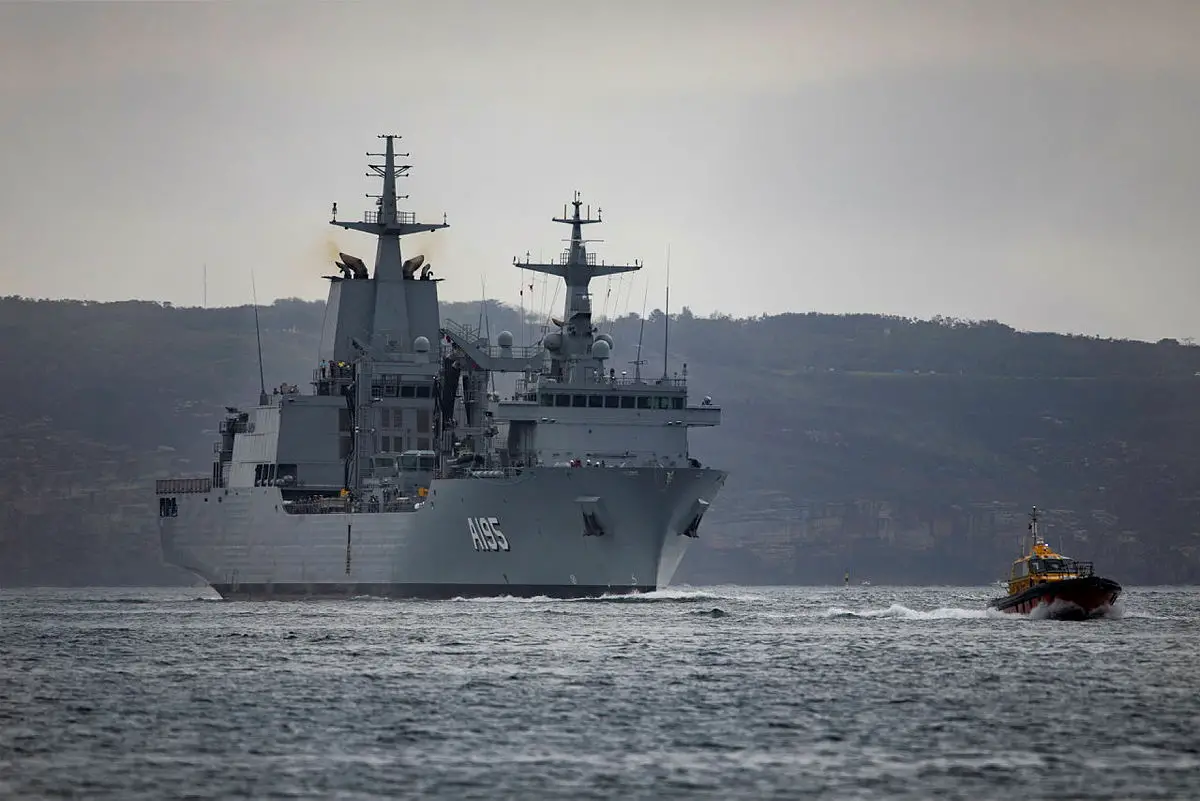 Royal Australian Navy NUSHIP Supply (A 195) Arrives at Her Sydney Homeport