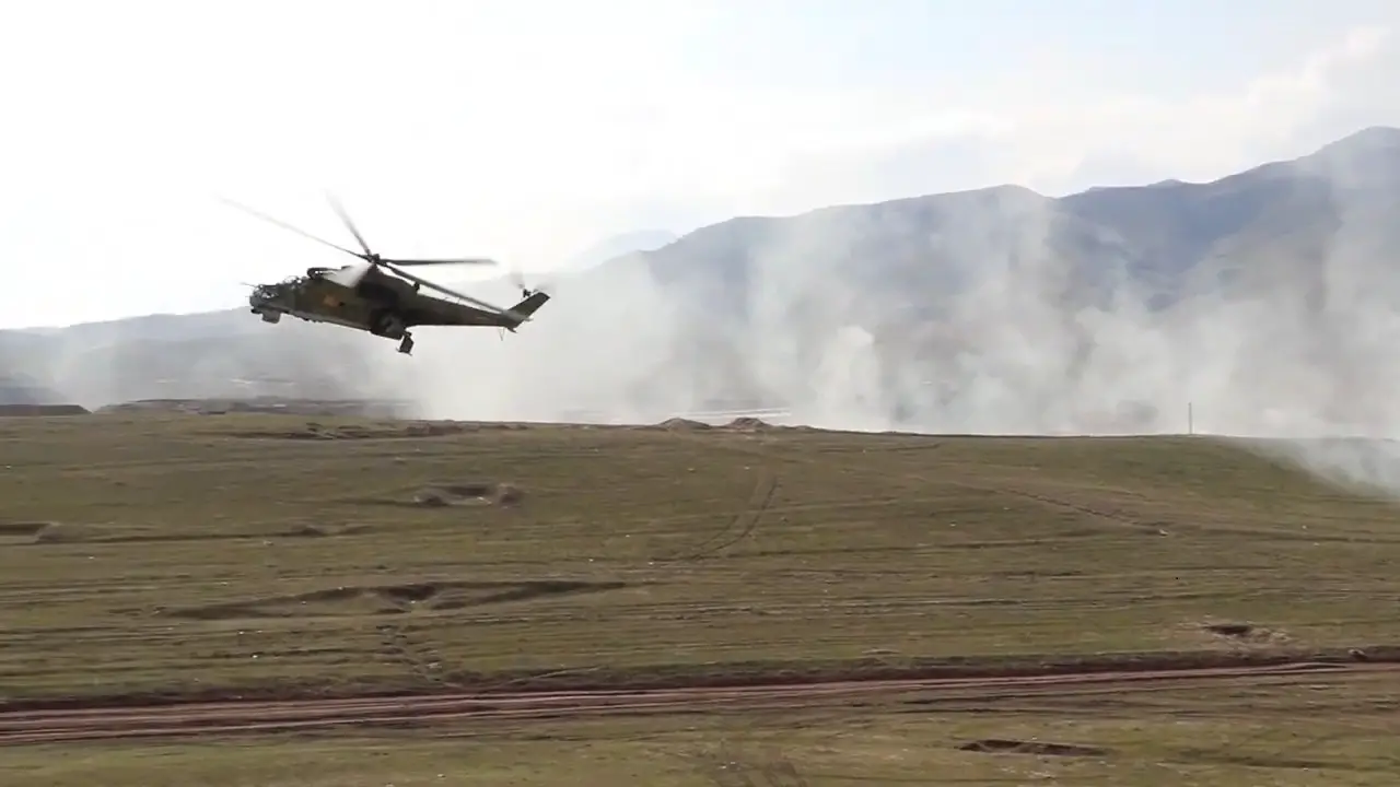 Russian 201st Military Base Mil Mi-24 helicopters