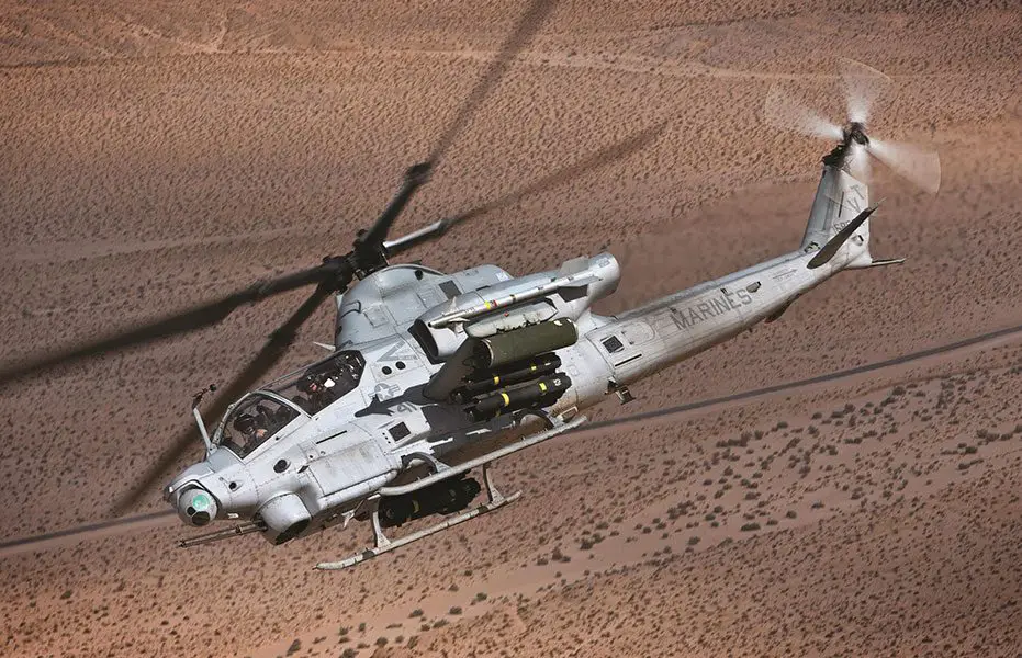US Marine Corps Bell AH-1Z Viper twin-engine attack helicopter