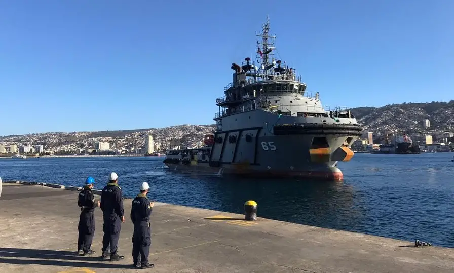 Chilean Navy Supply Vessel Build by Indian's Larsen and Toubro Reaches Valparaiso Harbour