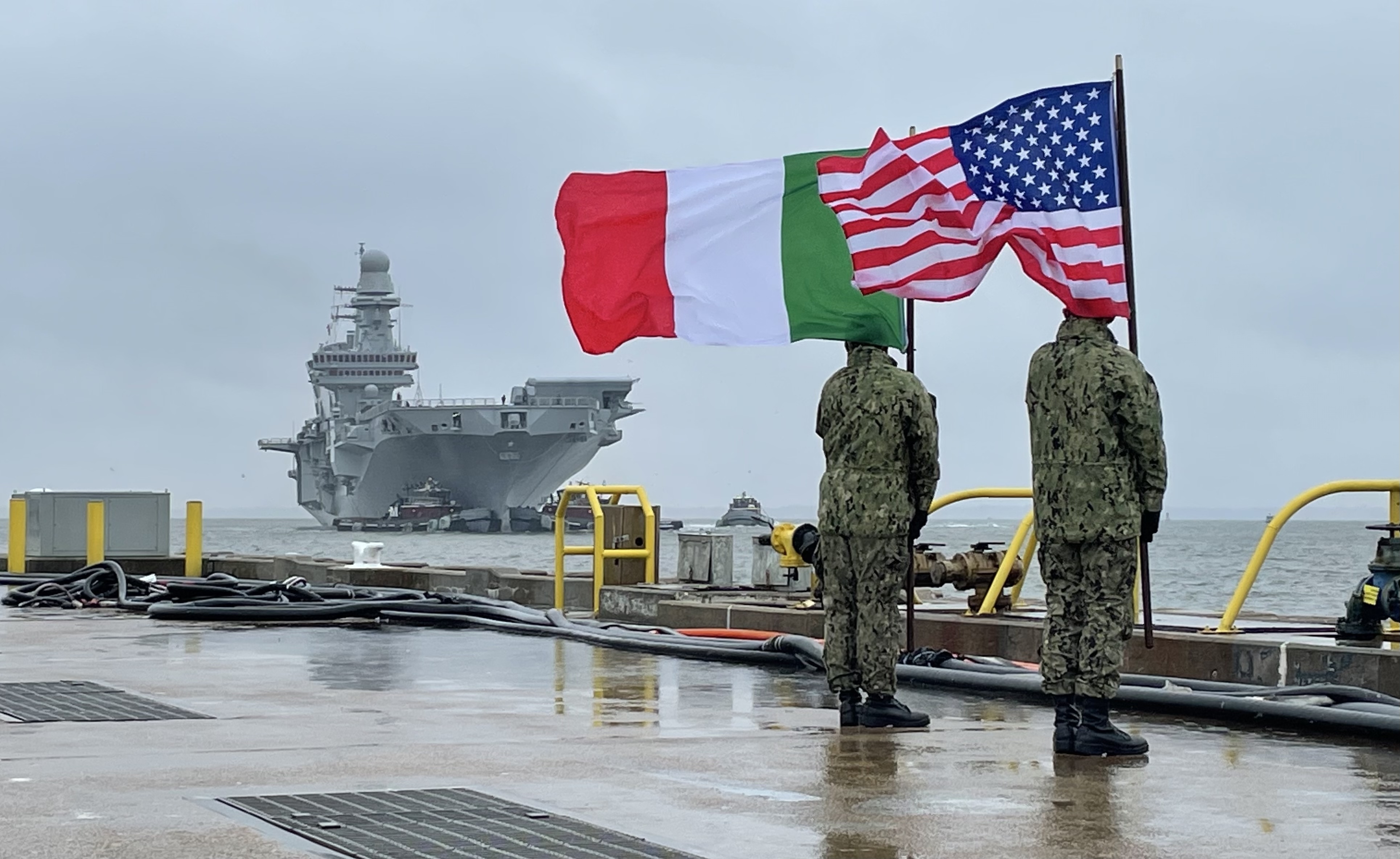 Italian Navy Aircraft Carrier ITS Cavour (CVH 550) Arrives at US Naval Station Norfolk