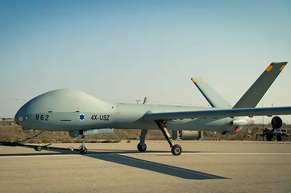 Photo of the Hermes 900 UAS that is in service with the Israeli Air Force