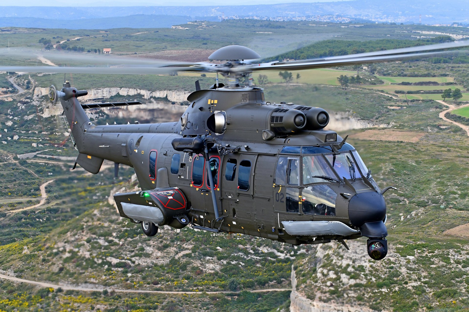 Republic of Singapore Air Force H225M medium lift helicopter In Marignane, southern France.