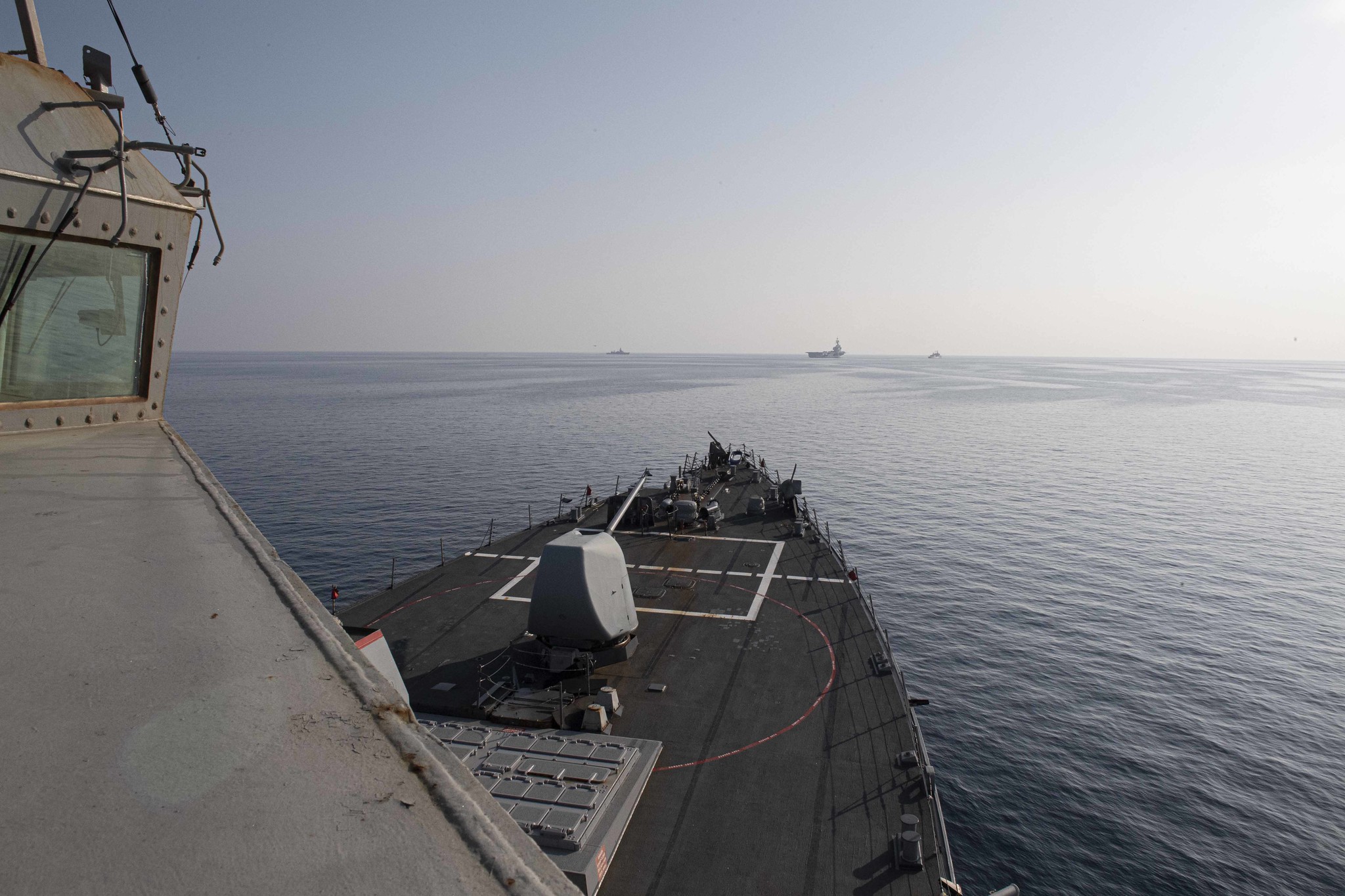 US Navy USS Donald Cook Supports French Navy Charles de Gaulle Carrier Strike Group